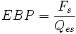 EBP = \frac{F_s}{Q_{es}}